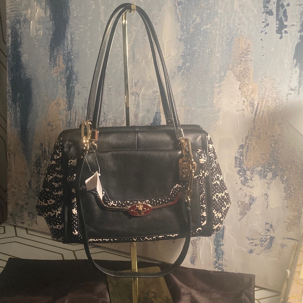 NWT Authentic Coach Madison 2 Tone Python Embosse… - image 1